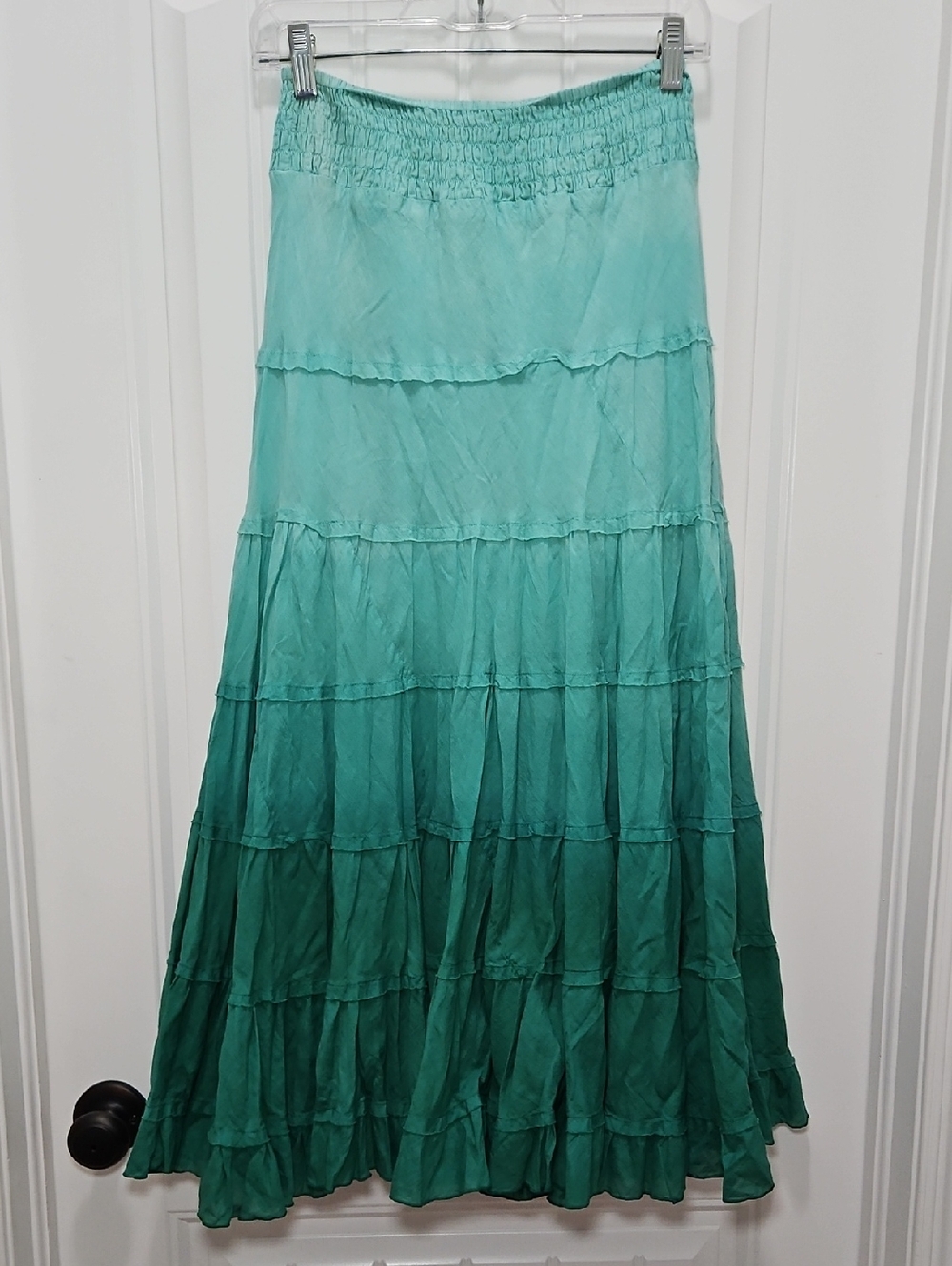 Chaudry KC Ombre Tiered Midi Skirt New Small Lined